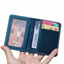 Porta carte di credito per uomo Porta carte bancarie Portafoglio in vera pelle Mini Mey Clips Busin Borsa piccola da donna di lusso H22H #