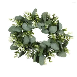 Декоративные цветы, кольцо из искусственной травы, эвкалиптовый венок, искусственная гирлянда, подвесная дверь, сушеный рождественский макет