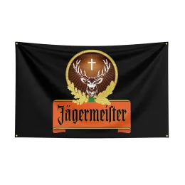 3x5ft Jagermeisters flagga polyester tryckt ölbanner för dekor