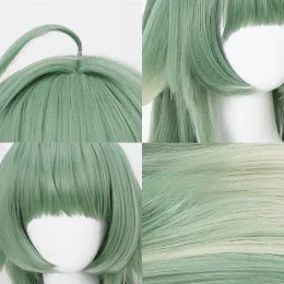 L-Email Wig Game Cynthetic Hair Game Honkai: Star Rail Huohuo Cosplay Wig 60cm Light Green Bradient Women Wigs Wig مقاومة للحرارة