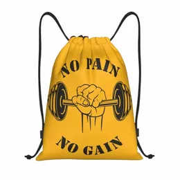 no Pain No Gain Drawstring Bag Men Women Foldable Gym Sports Sackpack Bodybuilding Fitn Gym Shop Backpacks m1ik#