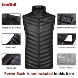 11 Strefy Electric Ogrzewana kamizelka Wodoodporna kamizelka grzewcza dla mężczyzn i kobiet podgrzewana gilet Jack Men Electric USB Ogrzewana kamizelka w