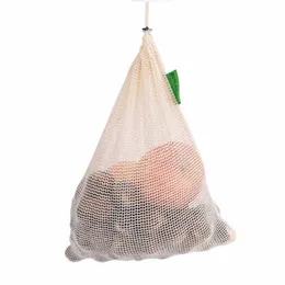 2019 venda quente sacos de produtos reutilizáveis Wable cordão malha sacos de mercearia para loja de frutas vegetais O8m1 #