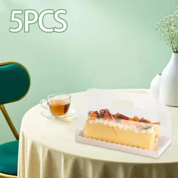 DIY 베이킹 캠핑 베이비 샤워 졸업식 카페를위한 휴대용 컵 케이크 캐리어가있는 스토리지 병 5pc 투명 케이크 상자