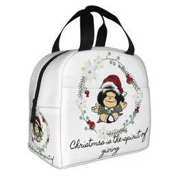 Mafalda Рождественские изолированные сумки для обеда Сумка-холодильник Контейнер для обеда Большая сумка Ланч-бокс Сумки для еды Колледж Пикник H7rE #