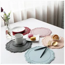 new 2024 12/23/35cm Silicone Flower Placemat Tableware Oil Resistant Heat Insulation Non-Slip Tablemat Coaster Kitchen Washable Cup Pad for