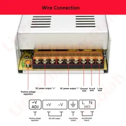 AC 100-240V Switching Power Supply DC 12V 24V 36V 48V 60V 600W 10A 12.5A 13.8A 25A 50A Adapter for LED Light Strip 3D printer