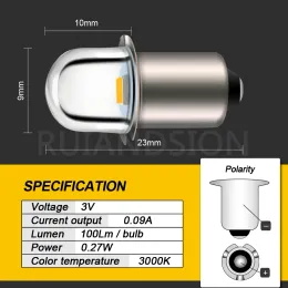 Wholesale New E10 P13.5S Base 3V 6V 12V Mini Lamps Small Miniature LED Light Instrument LED Bulbs Warm White Indicator Bulbs