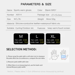 Guanti ciclistici sport invernali siliconali non slip touchscreen guanti caldi per lavoro guanti in moto moto mtb neri