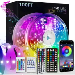 LED -Leuchten für Schlafzimmer 100 -Fuß -LED -Striplichter Musik Synchronisation Farbe mit Fernbedienung und App Control RGB LED -Streifen