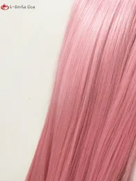 Yae miko cosplay anime peruk lång rosa lutning peruk värmebeständig syntetisk hår halloween inazuma yae miko peruker + peruk lock