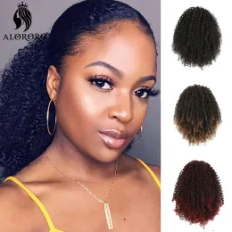 Ponytails Ponytails Alororo Synthetic Afro Puff Ponytail Short Kinky Curly Chignon Drawstring Ponytail Hair Hairpieces For Women