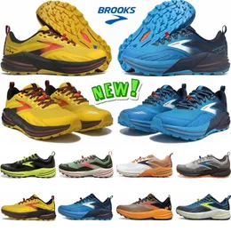 Classic Brooks Cascadia Running Shoes Designer Mens Womens Outdoor Sports Sneakers Personalidade Personalidade preta Braque Branco Verde Laranja Eur 36-45