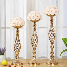 Candele Iron Art Art Gold Tavolo da pranzo in argento Cangoli Ornamenti Vaso Twist Road Holder Decorazioni per dispositivi floreali Ghirlanda Ghirlanda