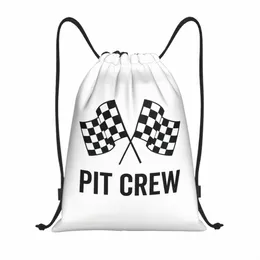 Custom Race Car Pit Crew Geblokte Vlag Draw String Tas Voor Training Yoga Tezakken Vrouwen Mannen Racing Sport Fitnessstudio Sackpack 52N0##