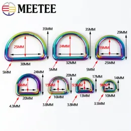 10pcs 10/13/15/20/25/32/38mm金属Dリングバックルバッグストラップフック犬襟接続クラスプウェビングベルトバックルDIYアクセサリー