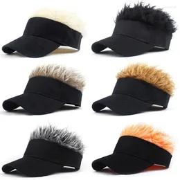 Top kapaklar unisex özlü güneş vizörleri moda peruk sahte saç casquette sokak hip hop beyzbol şapkası ile çivili kıllar