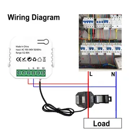 Tu Ya Zig Bee/WiFi Energy Meter 80A電流変圧器クランプKWHパワーモニター電気統計監視デバイス