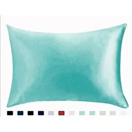 Pure Emulation Silk Satin Pillow Case Bekväm kuddskyddskudde för säng Kasta enskilda kuddskydd