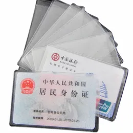 10pcs Cartão transparente Capas de proteção PVC PVC Impermeável Id Crace Busin Card Protecti Document Driver Licencie Caso H9TM#