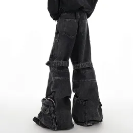 Jeans larghi di iefb jeans lavati in più jeans di jeans cinghia da lavoro a gamba pantaloni da lavoro 2023 Nuovo scuro 24x1350