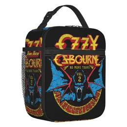 Anpassad tungmetallband Rock Lunchväska Män kvinnor varm kylare Ozzy Osbourne Prince of Darkness Isolated Lunch Box For Student 240320