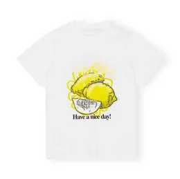 Designer Womens T Shirts kläder Kvinnor trycker Toppar Casual Summer Overizd Tee Shirt Rund hals Löst bomull Kort ärmskörd Topp Tshirt för kvinnor