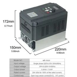 Motor Hızı Kontrolü Frekans İnvertör için 220 3 Faz Mini VFD Değişken Frekans Tahrik Dönüştürücü Frekansı