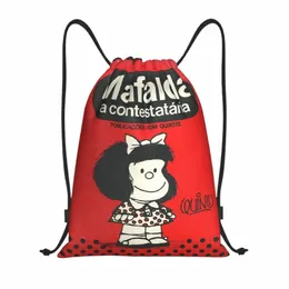 Mafalda a ctestataria drawstringバックパックバッグ