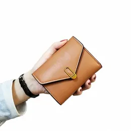 korta kvinnor plånböcker liten smal lyx plånbok ny fi pu läder kvinnlig handväska designer mey väska korthållare v1m1#