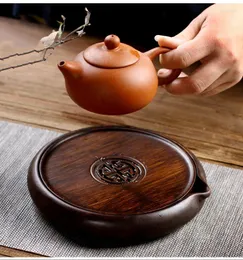 TEA MAKTER "KINGTEAMALL" Tungt bambubricka för att hålla yixing tekanna eller Gaiwan Saucer Board Teawares Teasets Tools Tools