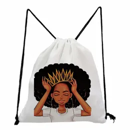 Promotial DrawString Bag Sublimati Print Blank Ryggsäck Draw String Bag For Children Barn Men Woman G8BD#