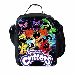 smiling Critters Lunch Bags for Boy Girls Carto Printing School Bags Lights Weight Cooler Bags With Game Smille Critters r5nt#