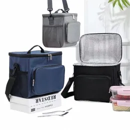 1 stücke Tragbare Mittagessen Tasche Lebensmittel Thermische Box Langlebig Wasserdicht Büro Kühler Lunchbox Mit Verstellbarem Schulter Gurt Isolierte Fall i7p8 #