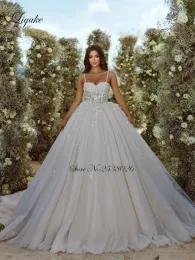 Liyuke Bling Lace Ball Dontrices منافس زفاف منافذ ثلاثية الأبعاد المذهلة.
