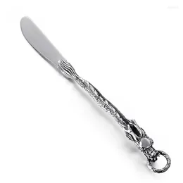 Akşam yemeği setleri BMBY-CUTLERY Çin Zodyak Dragon Western Style Trend Punk Rüzgar Paslanmaz Çelik Taşınabilir Sofra Takımı