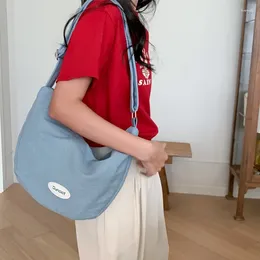 Drawstring Canvas Omuz Crossbody Çanta Kadınlar İçin 2024 Büyük Yan Kadın Satışlar Kız Öğrenci Çantaları Pamuklu Bez Büyük Bayanlar Kitap Çantası