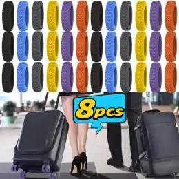 Rodas de bagagem mais grossa Protetor Silicone Travel São rolante Reduce a capa de roda de ruído de mamona de gole de manga de manga