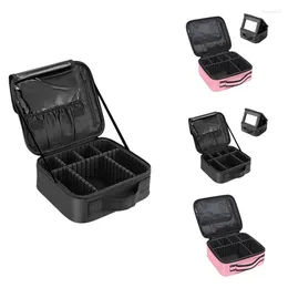 Kosmetiska väskor reser makeup case professional väska arrangör lådor med fack