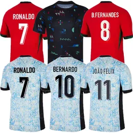 24 25 Portekizli Futbol Formaları Fernandes Ronaldo Portekal Euro Kupası 2024 Erkekler XXXL 4XL Kids Kit B.Fernandes Joao Felix Pepe Bermardo Futbol Gömlek Üniforması