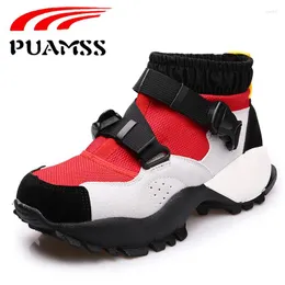 Обувь для ходьбы PUAMSS, женские кроссовки с высоким вырезом на мягкой подошве, дышащие осенние кроссовки для фитнеса на открытом воздухе
