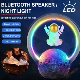 Спикеры 2023 Maglev Astronaut Bluetooth Subwer Speaker Led Night Light Ornament Свадебный подарок для украшения спальни для домашней спальни