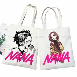Siyah Stes Nana Osaki Anime Tasarım Omuz Tuval Çantaları Büyük Kapasite Koleji Harajuku Çanta Kadın Çanta Dükkanı Çantası 24ij#