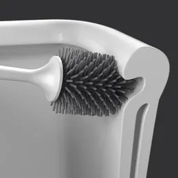 2024 Scopino per WC con testina in silicone Strumento per la pulizia a drenaggio rapido Spazzola per pulizia a parete o da pavimento Accessori per il bagno