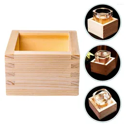 Vinglasglasglasete koppar Sake Wood Drinking Supplies Sushi Restaurant Cake Holder Cypress Small Container Servering