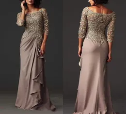 Zuhair Murad Evening Sukienki Elegancka, koronkowa matka panny młodej sukienki z pary modyfikowanej formalne arabskie suknie imprezowe z długimi rękawami FOO7492442