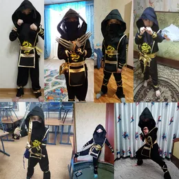 Ninja Costume Deluxe Black Kids Ninja Costume With Plastic Accessories Halloween Cosplay Ninja Outfit for Boys Girls
