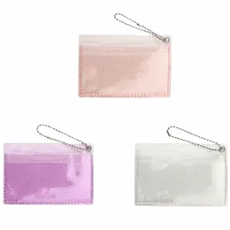 Şeffaf Kadınlar PVC Jelly Bag Mini Mey Mey Cüzdan Otobüs Kredi Kartı Sahibi Temiz Cüzdan Bayanlar Çanta 777X#