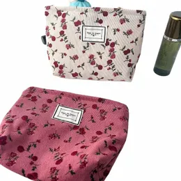 Corduroy Cosmetic W bag 여성 여행 표범 인쇄 인쇄 메이크업 파우치 립스틱 Phe Organizer Case Cast Make Up Bags z9ph#