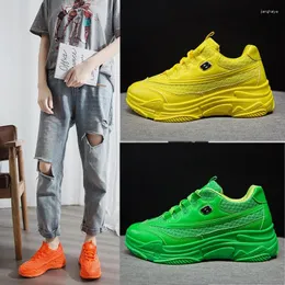 Casual Shoes Women Platform Sneakers Ladies Green Yellow Breattable Air Sports Trainers FashionTenis Feminino